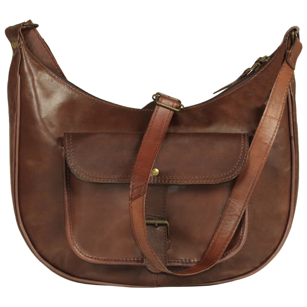 vidaXL Ladies' Handbag Real Leather Brown