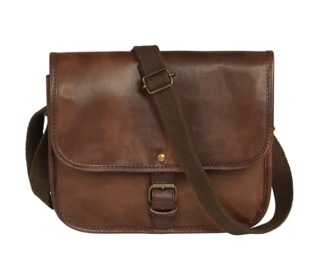 vidaXL Ladies' Satchel Bag Real Leather Brown