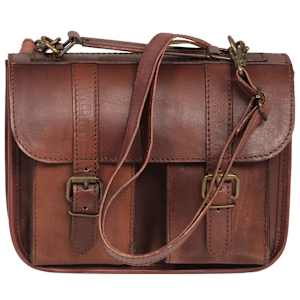 vidaXL Bra&scaron;na prav&aacute; kůže hněd&aacute;