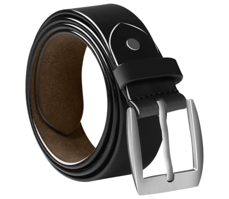 vidaXL Men's Business Belt Leather Black 95 cm