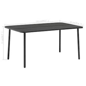 Zahradní stůl tmavě šedý 150 x 90 x 72 cm ocel - obrázek 4