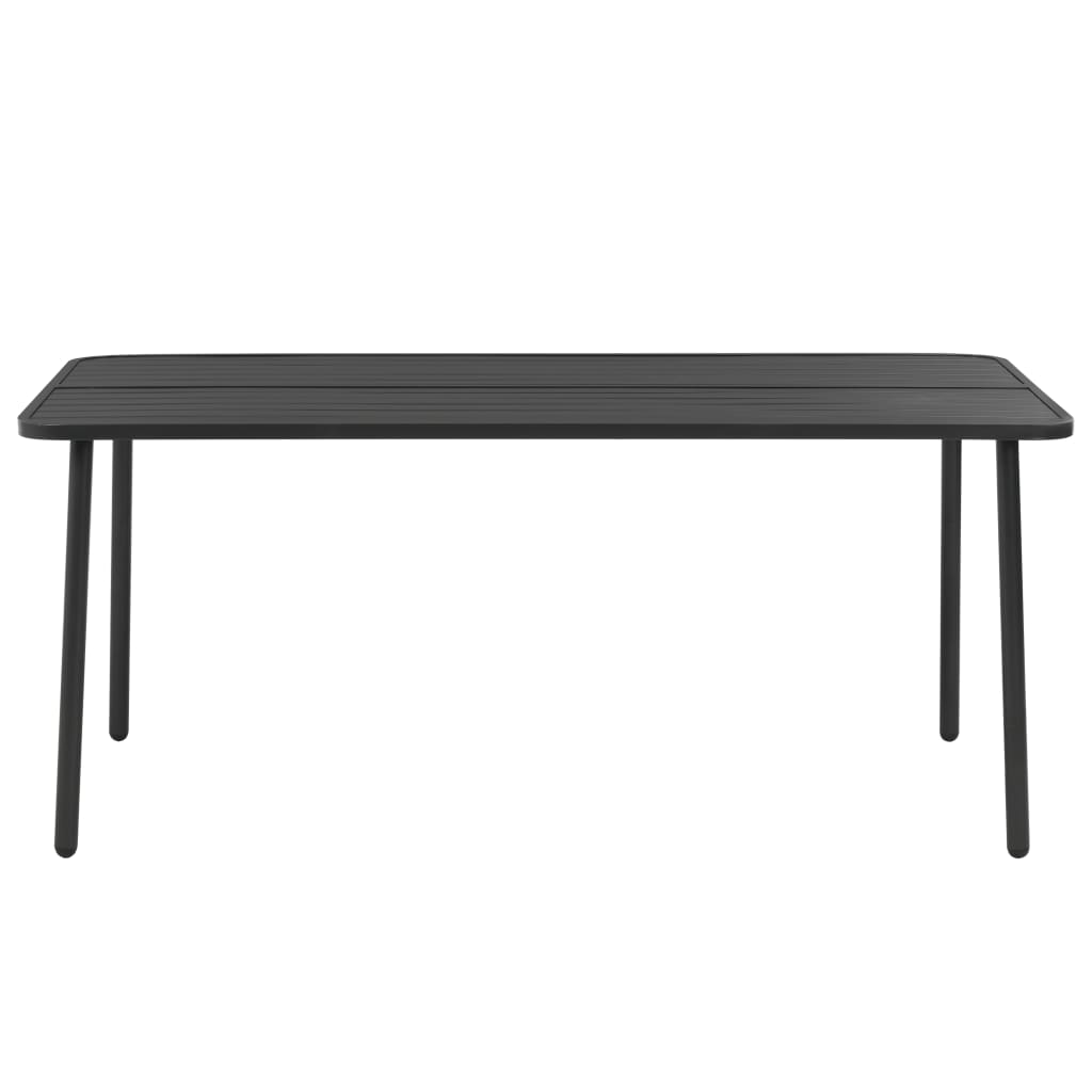 vidaXL Patio Table Dark Grey 70.9"x35.4"x28.3" Steel