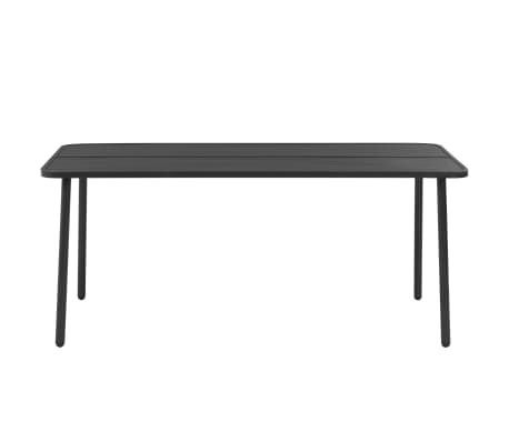 vidaXL Patio Table Dark Grey 70.9"x35.4"x28.3" Steel