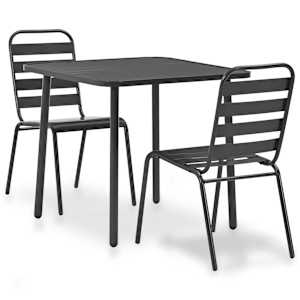vidaXL 3-osaline bistrookomplekt teras, tumehall