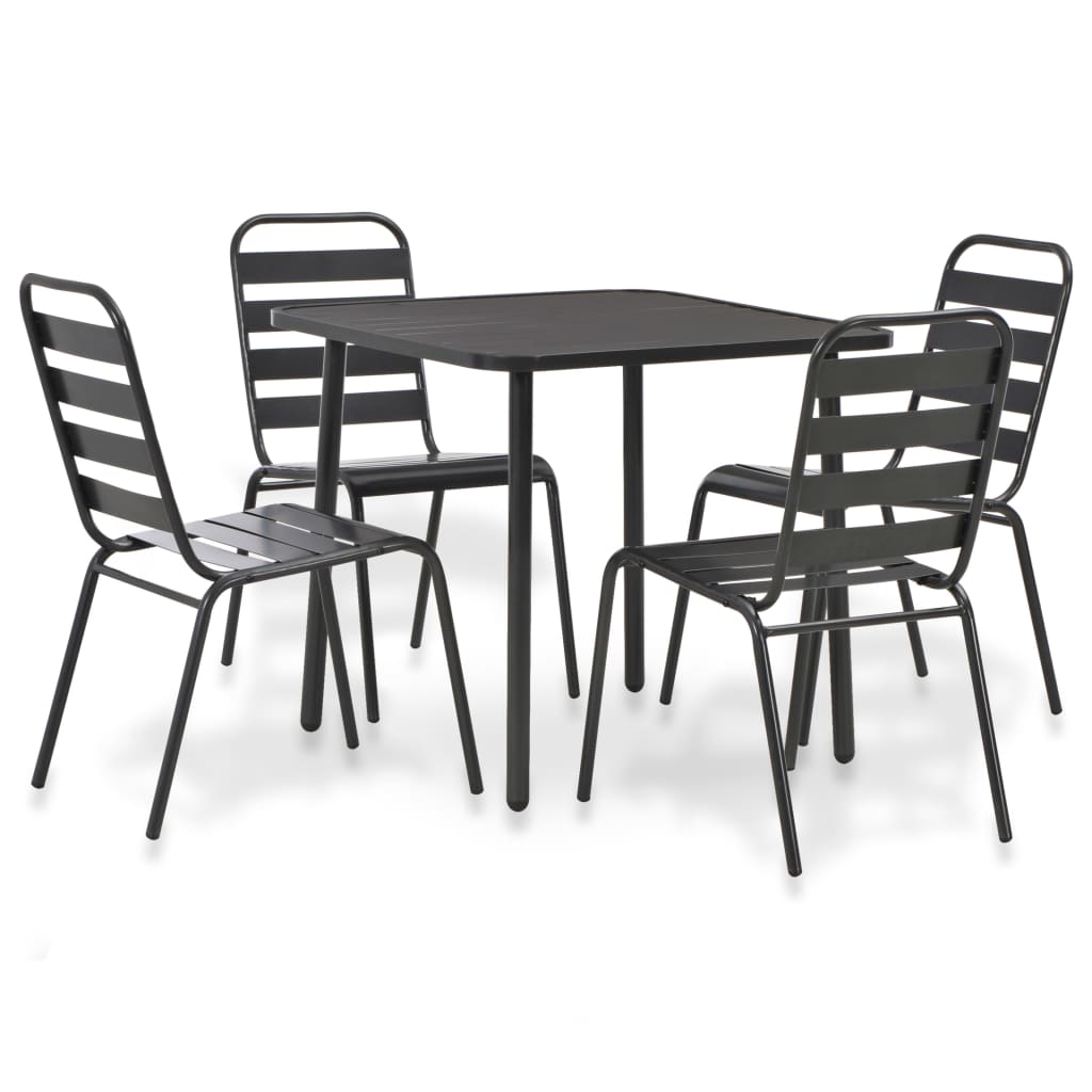 

vidaXL 5 Piece Patio Dining Set Steel Dark Gray