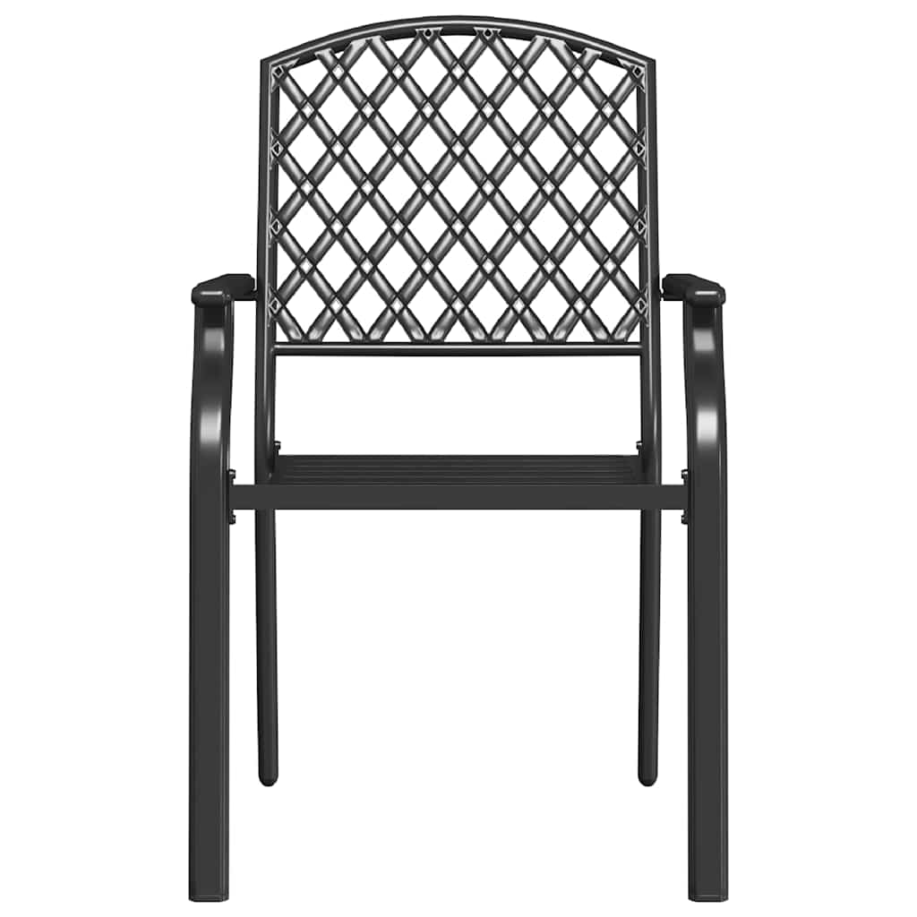 Stackable Outdoor Chairs 2 Pcs Steel Black VidaXL 15 width=274
