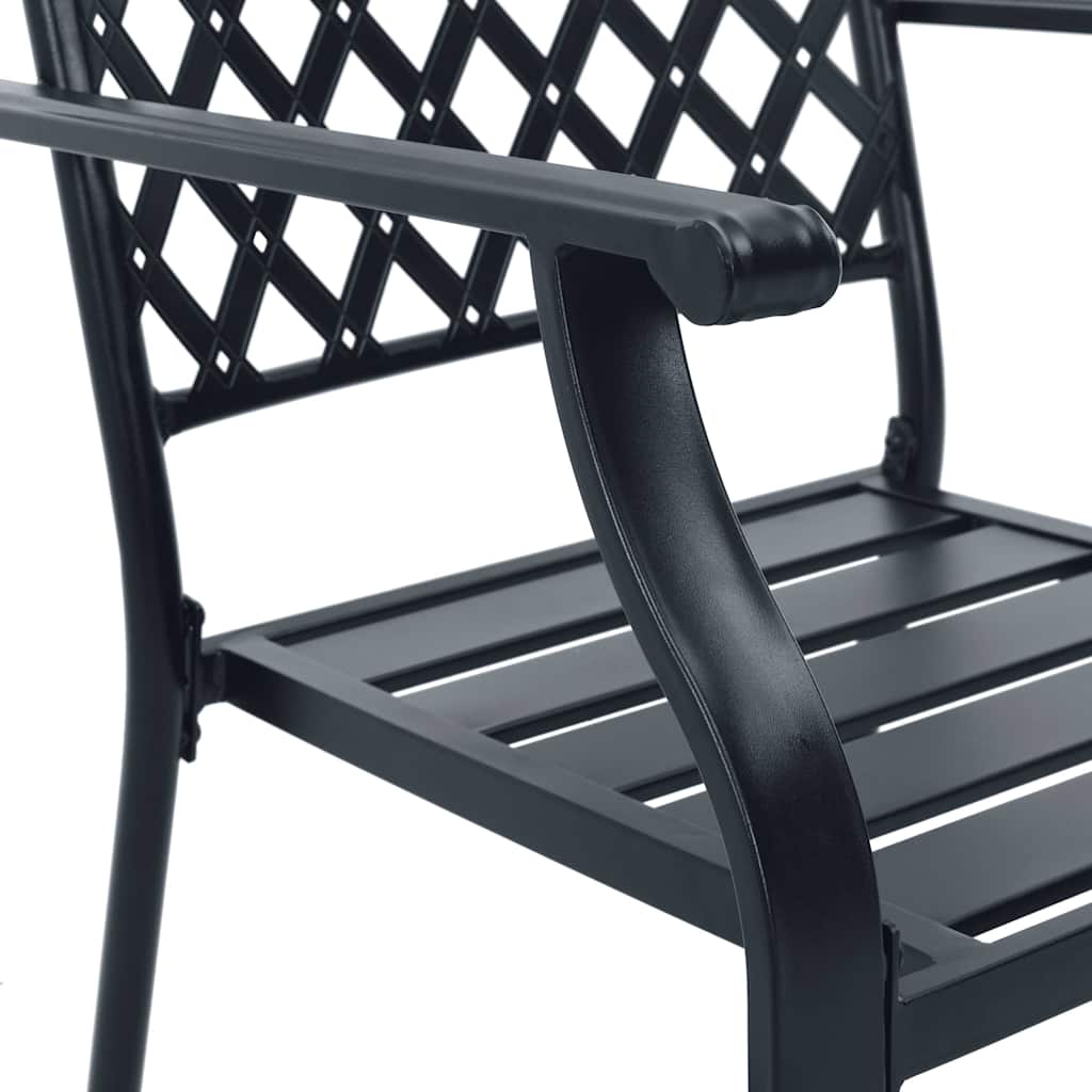 Stackable Outdoor Chairs 2 Pcs Steel Black VidaXL 18 width=274