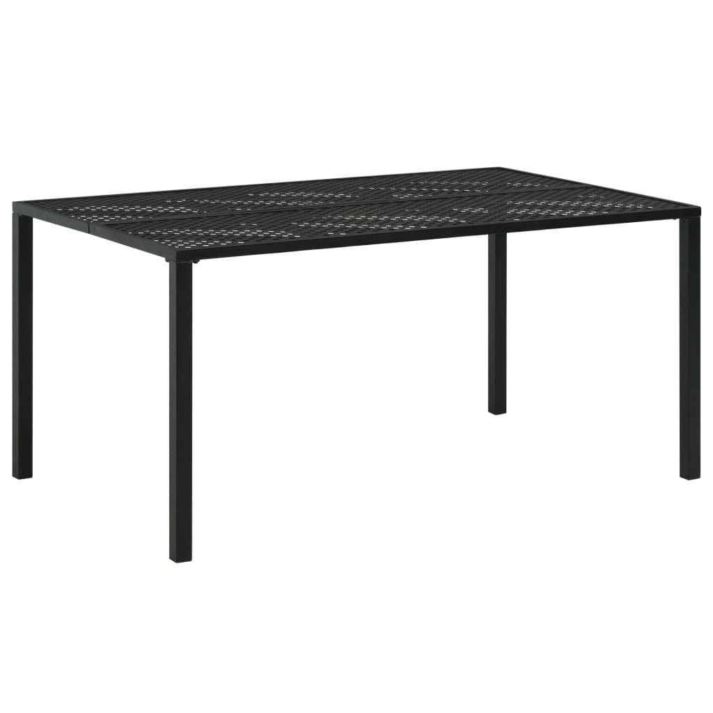 

vidaXL Patio Table Black 59.1"x35.4"x28.3" Steel