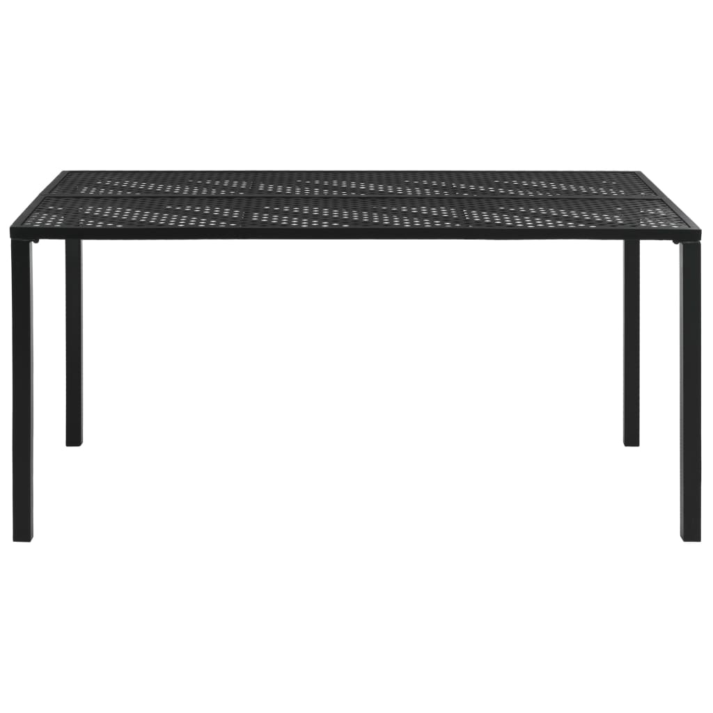 vidaXL Table de jardin Noir 150x90x72 cm Acier