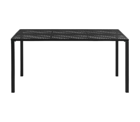 vidaXL Table de jardin Noir 150x90x72 cm Acier