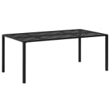 vidaXL Outdoor Dining Table Steel 70.9"x35.4"x28.3" Black Mesh