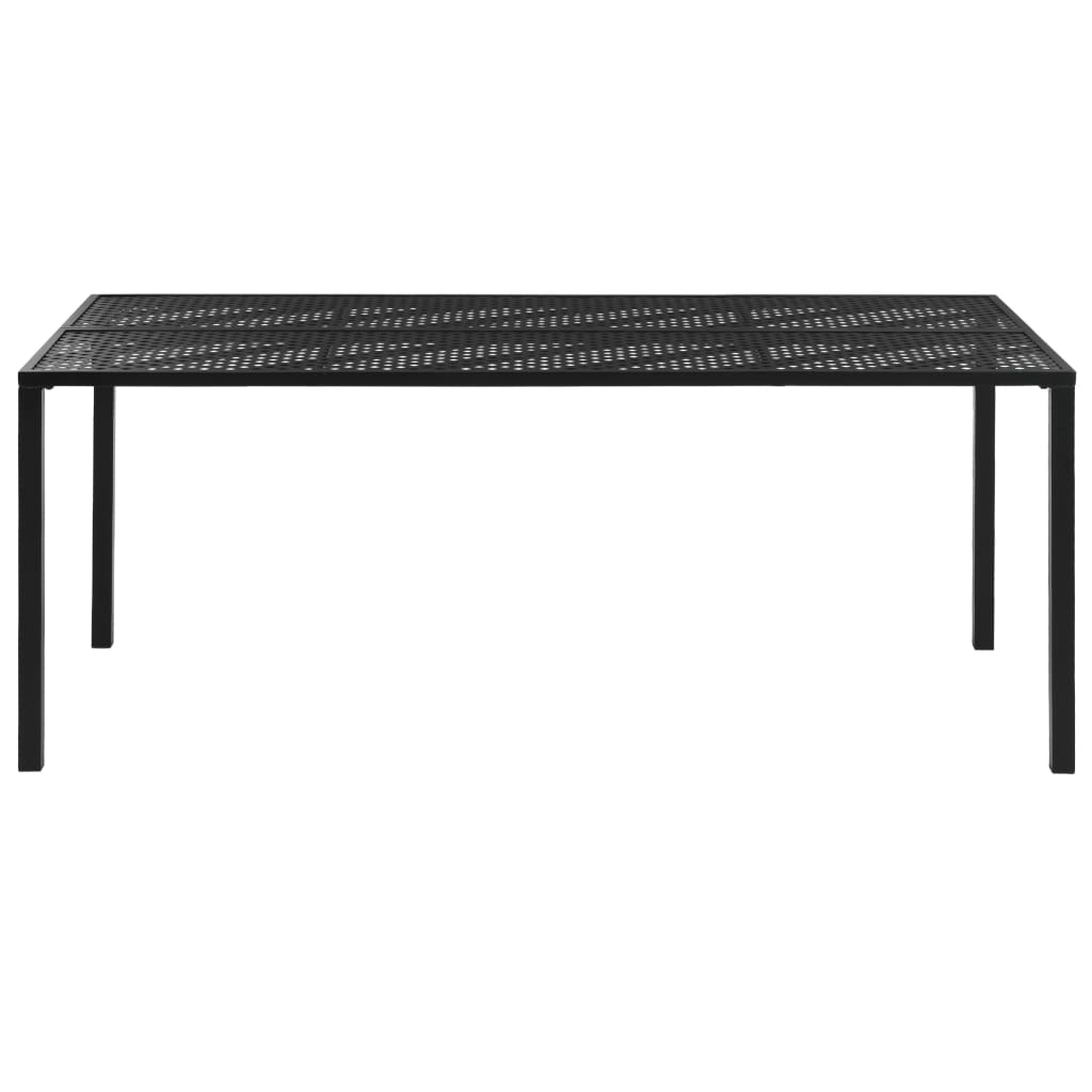 vidaXL Patio Table Black 70.9"x35.4"x28.3" Steel