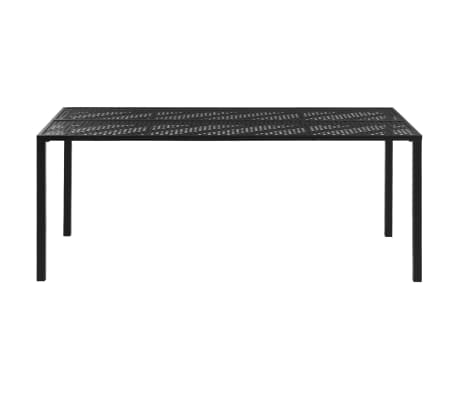 vidaXL Mesa de jardín de acero negro 180x90x72 cm