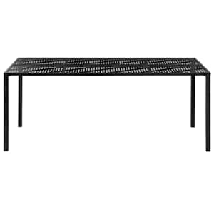 vidaXL Sodo stalas, juodas, 180x90x72cm, plienas