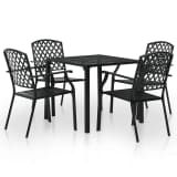 vidaXL Outdoor Dining Set 5 Pieces Steel Black Mesh