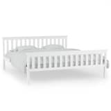 vidaXL Bed Frame Solid Pinewood 140x200 cm White