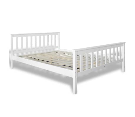 vidaXL Estrutura de cama em pinho maciço branco 140x200 cm