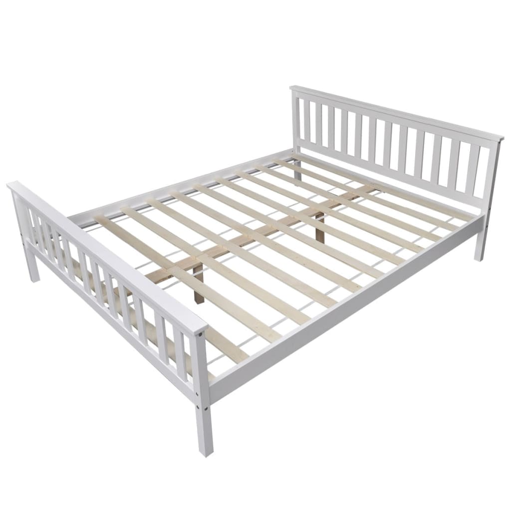 

vidaXL Bedframe massief grenenhout wit 160x200 cm