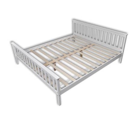 vidaXL Estrutura de cama em pinho maciço branco 180x200 cm