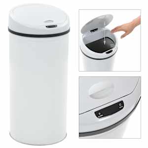 vidaXL &Scaron;iuk&scaron;liadėžė su jutikliu, 52l, balta