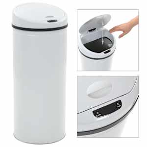 vidaXL &Scaron;iuk&scaron;liadėžė su jutikliu, 62l, balta