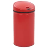 vidaXL Caixote do lixo com sensor 42 L vermelho