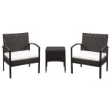 vidaXL Garten-Bistro-Set 5-teilig Poly Rattan Braun und Cremeweiß