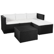 vidaXL Loungeset poly rattan zwart en