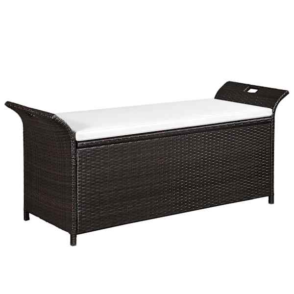 vidaXL hoiupink padjaga, 138 cm, pol&uuml;rotang, pruun