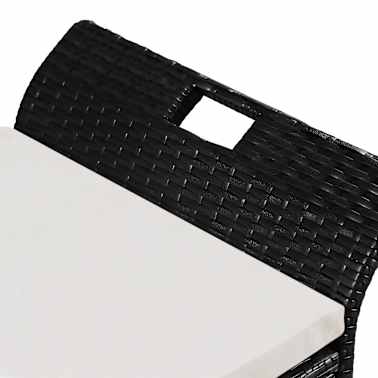 Vidaxl Storage Bench With Cushion 54 3 Poly Rattan Black Vidaxl Com