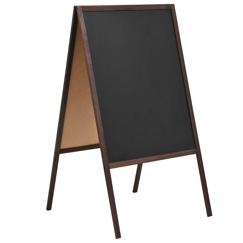 vidaXL dobbeltsidet tavle cedertræ fritstående 60 x 80 cm