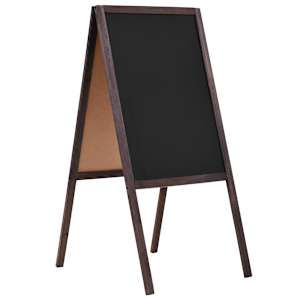 Dvostranska črna tabla iz cedrovine prostostoječa 40x60 cm