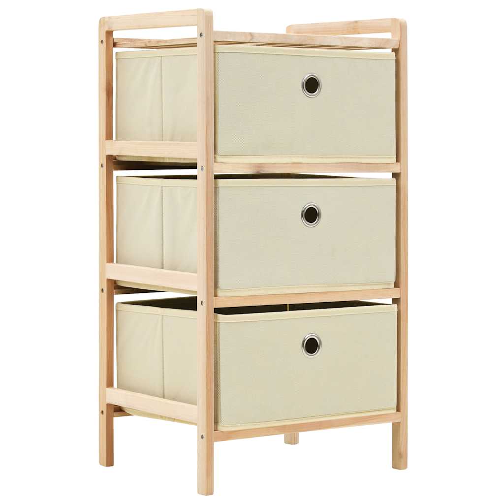 vidaXL Säilytysteline kolmella kangaskorilla setripuu beige