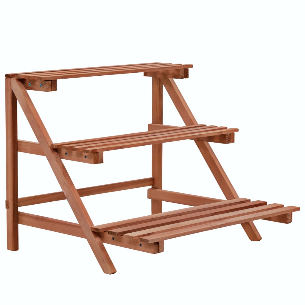 vidaXL 3-Tier Pflanzenständer Zedernholz 48x45x40 cm