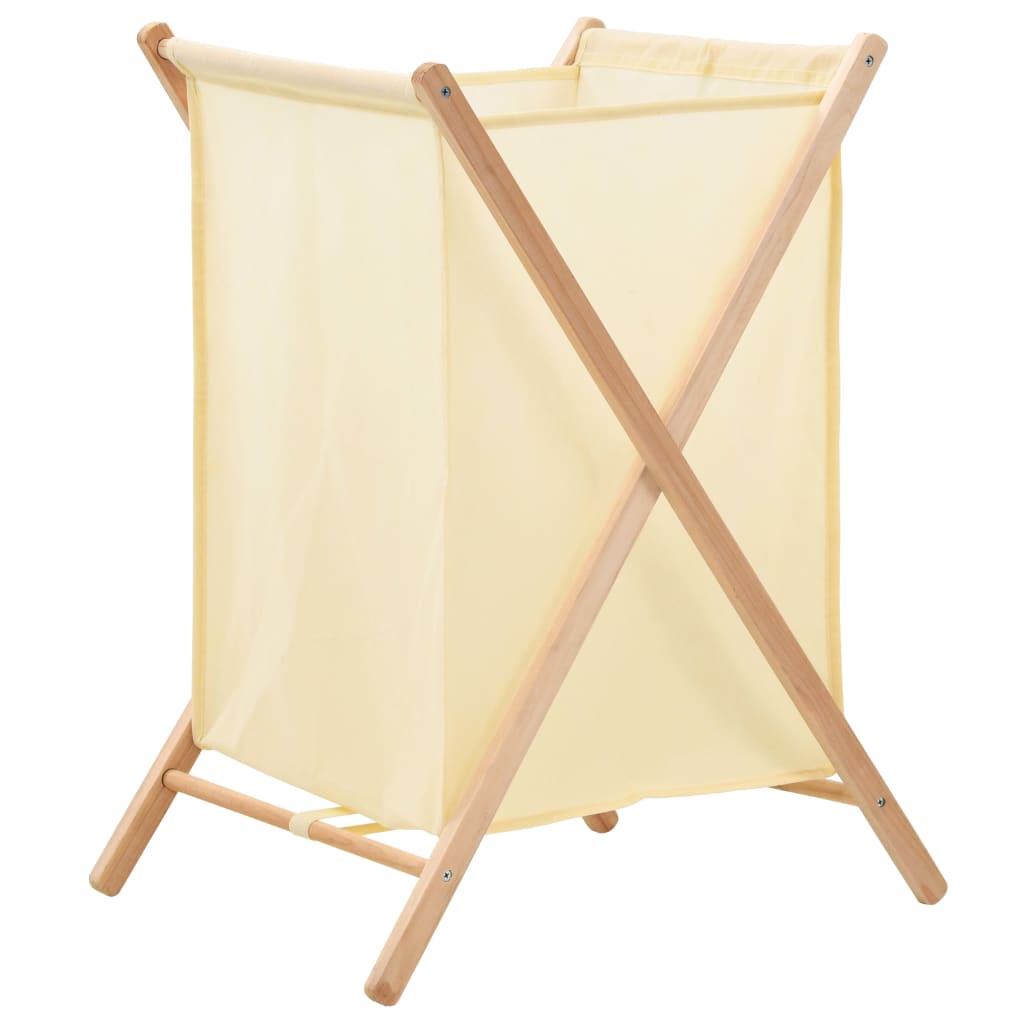 vidaXL Wäschekorb Zedernholz und Stoff Beige 42x41x64 cm