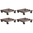  vidaXL 4 db görgős virágalátét cédrusfából 25 x 25 cm termék 2. képe