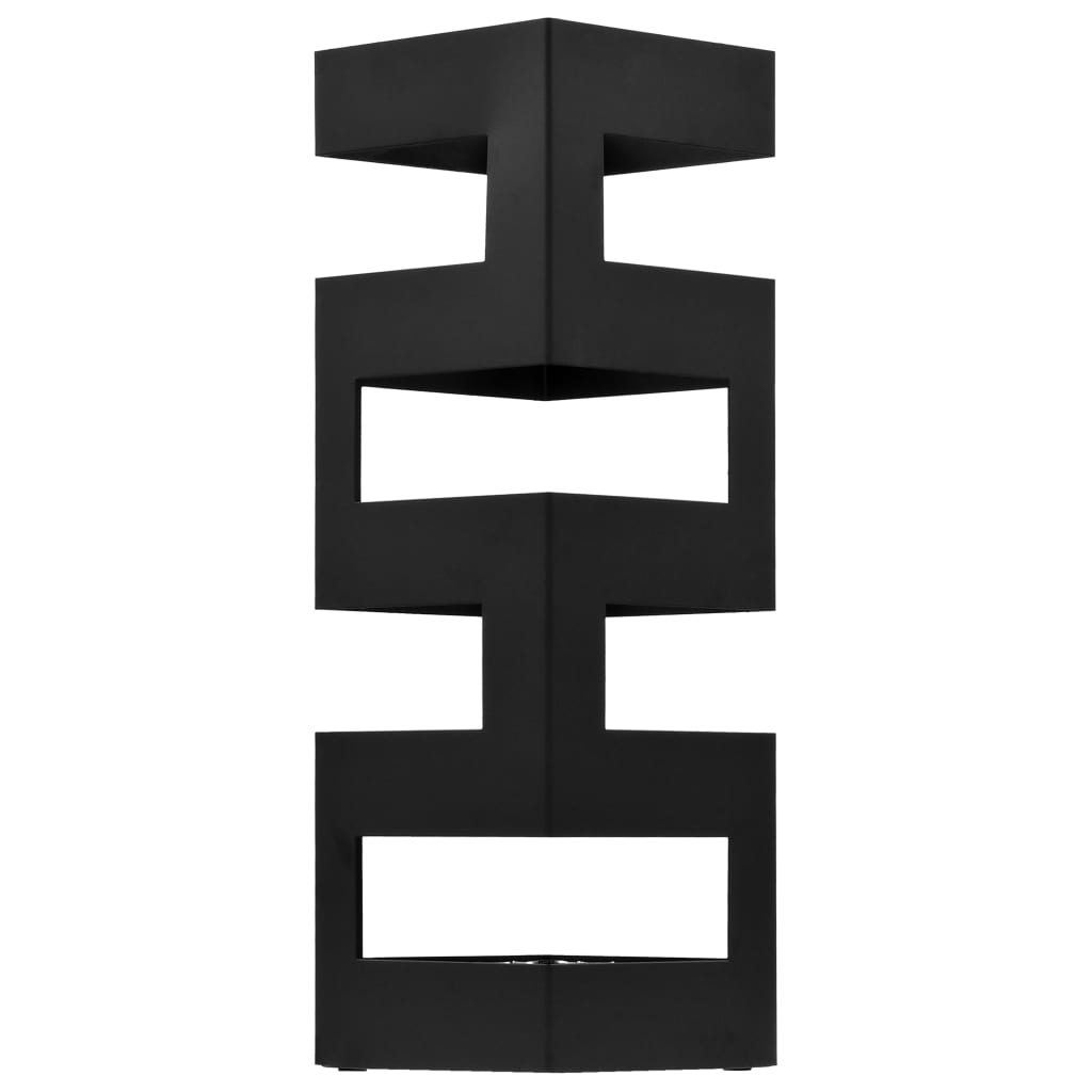 Suport de umbrele, model Tetris, oțel, negru