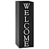 vidaXL vihmavarjuhoidja, Welcome, terasest, must