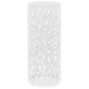 Stojalo za dežnike z motivom listja iz jekla bele barve