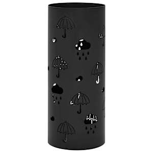 Stojalo za dežnike iz jekla črne barve