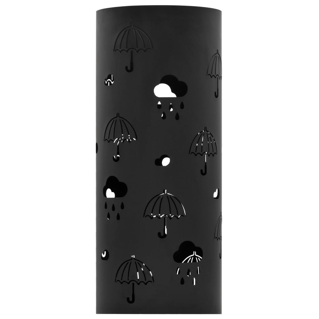  Oceľový držiak na dáždniky, motív dáždnikov čierny