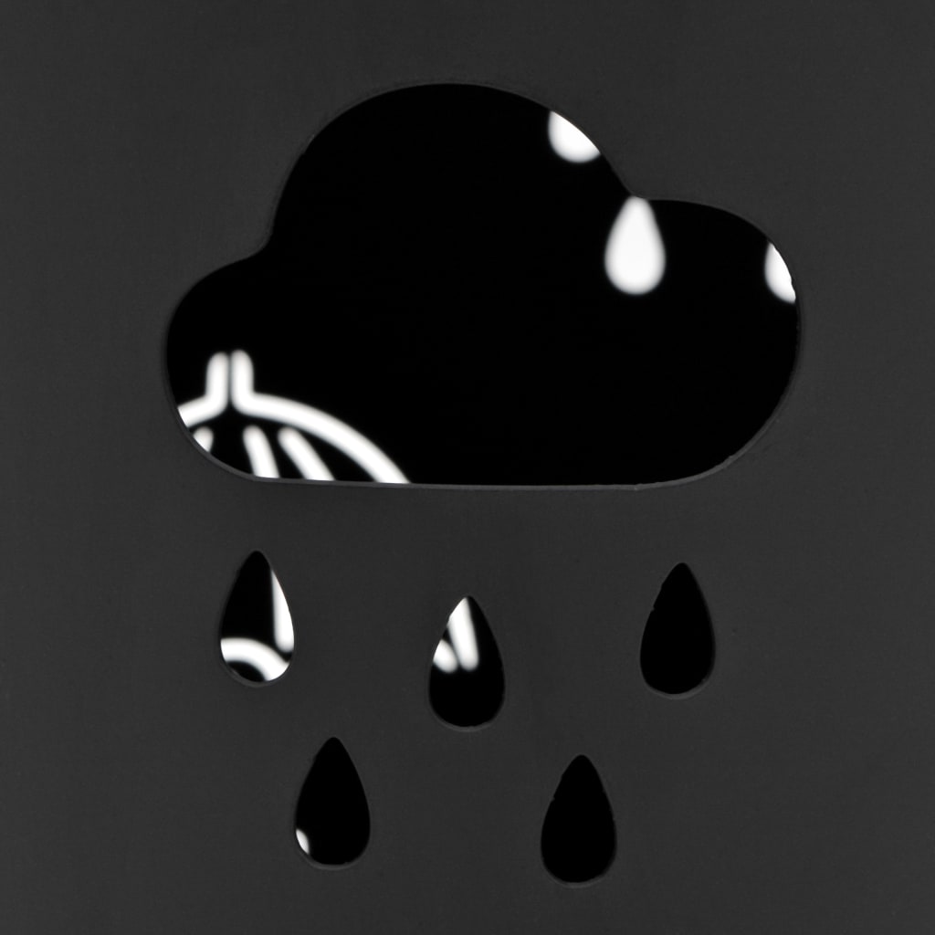 Fekete acél esernyőtartó esernyőmintával 