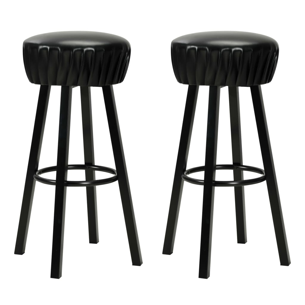 Baro kėdės, 2vnt., juodos, dirbtinė oda | Stepinfit