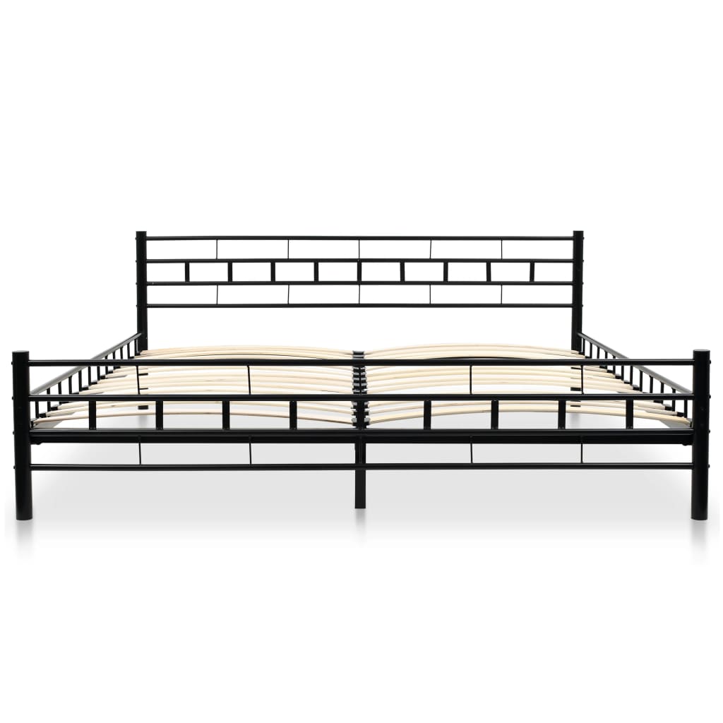 vidaXL Estructura de cama de metal negra 180x200 cm