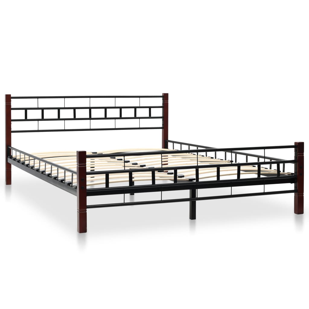 vidaXL Bed Frame Black Metal 140x200 cm