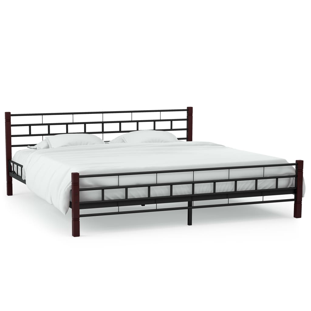 vidaXL Estructura de cama de metal negra 180x200 cm Negro 180 x 200 cm