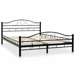 vidaXL Lovos rėmas, juodos spalvos, 140x200 cm, metalas