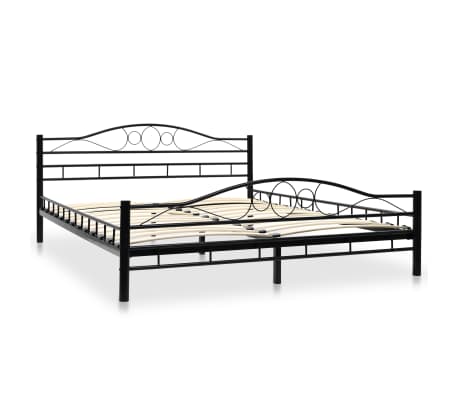 vidaXL Estructura de cama de metal negra 160x200 cm