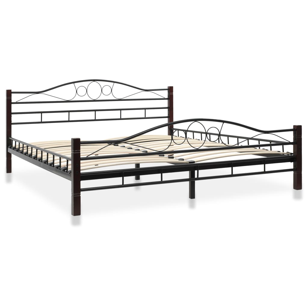 vidaXL Bedframe metaal zwart 160x200 cm