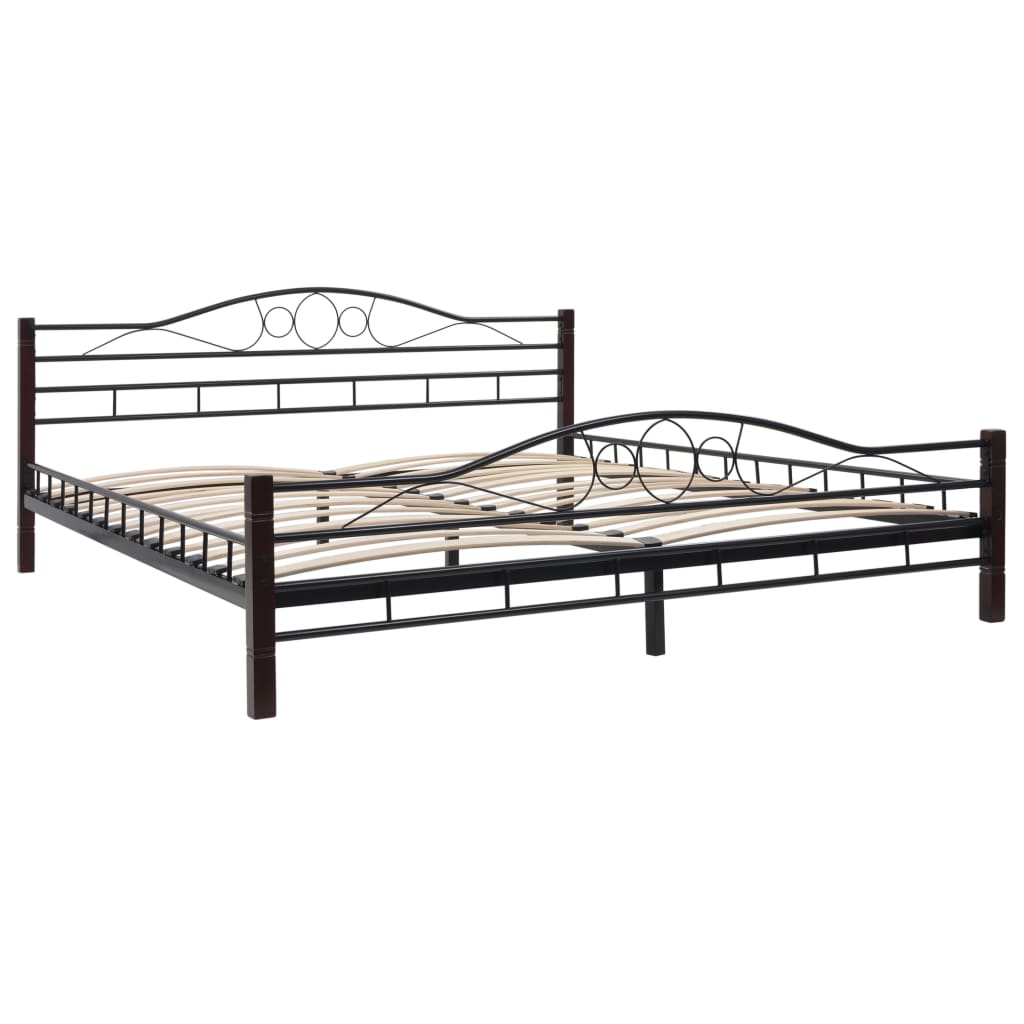 vidaXL Cadru de pat, negru, 180 x 200 cm, metal